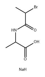 Alanine, N-(2-bromo-1-oxopropyl)-, monosodium salt (9CI) Structure