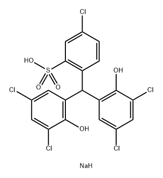 5-chloro-alpha,alpha-bis(3,5-dichloro-2-hydroxyphenyl)-2-toluenesulfonic Struktur