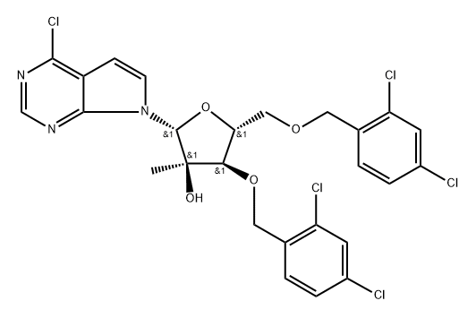 7-[3,5-Bis-O-[(2,4-dichlorophenyl)methyl]-2-C-methyl-beta-D-ribofuranosyl]-4-chloro-7H-pyrrolo[2,3-d]pyrimidine