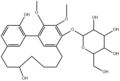 (+)-S-ミリカノールグルコシド 化学構造式