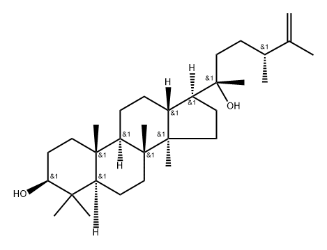 (24R)-24-メチル-5α-ダンマラ-25-エン-3β,20-ジオール 化学構造式