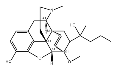 4,5α-Epoxy-3-hydroxy-6-methoxy-α,17-dimethyl-α-propyl-6β,14-ethenomorphinan-7-methanol Struktur