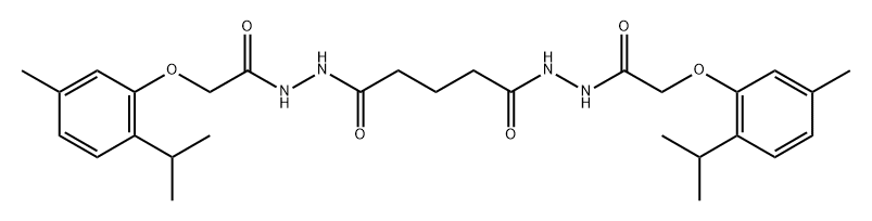 N'1,N'5-bis[(2-isopropyl-5-methylphenoxy)acetyl]pentanedihydrazide 结构式