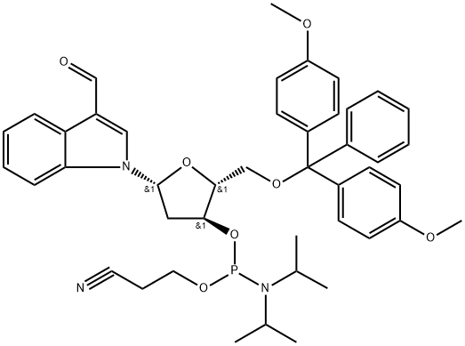 460355-05-9 5'-O-(4,4'-Dimethoxytrityl)-2'-deoxy-3-formylindole-ribofuranosyl-3'-[(2-cyano ethyl)-(N,N-diisopropyl)]-phosphoramidite