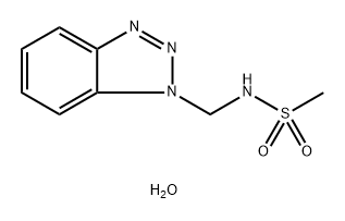 N-((1H-苯并[D][1,2,3]三唑-1-基)甲基)甲磺酰胺水合物, 461384-70-3, 结构式
