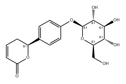 (S)-6-[4-(β-D-Glucopyranosyloxy)phenyl]-5,6-dihydro-2H-pyran-2-one Struktur
