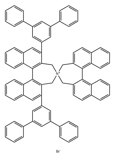 4,4'-Spirobi[4H-dinaphth[2,1-c:1',2'-e]azepinium], 2,6-bis([1,1':3',1''-terphenyl]-5'-yl)-3,3',5,5'-tetrahydro-, bromide (1:1), (11bR,11'bR)- Structure