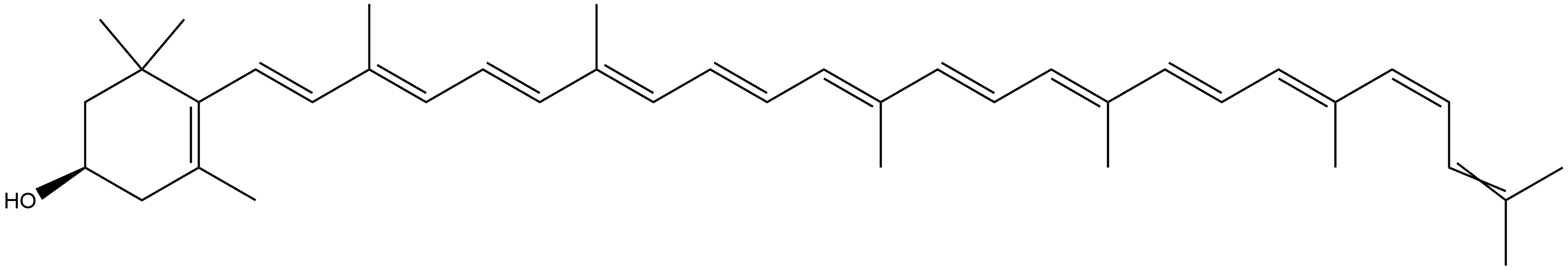 3',4'-ジデヒドロ-β,ψ-カロテン-3-オール 化学構造式