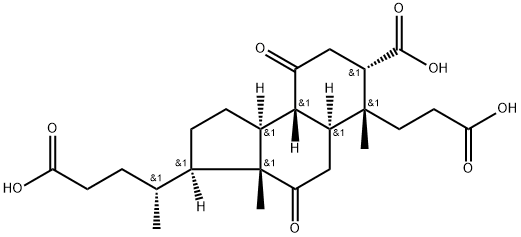7,12-Dioxo-3,4-seco-5α-cholane-3,4,24-trioic acid Struktur