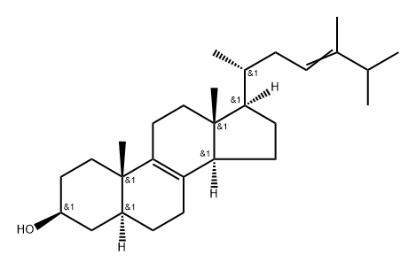 5α-エルゴスタ-8,23-ジエン-3β-オール 化学構造式