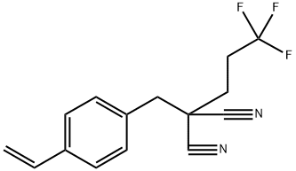 2-[(4-Ethenylphenyl)methyl]-2-(3,3,3-trifluoropropyl)propanedinitrile Struktur
