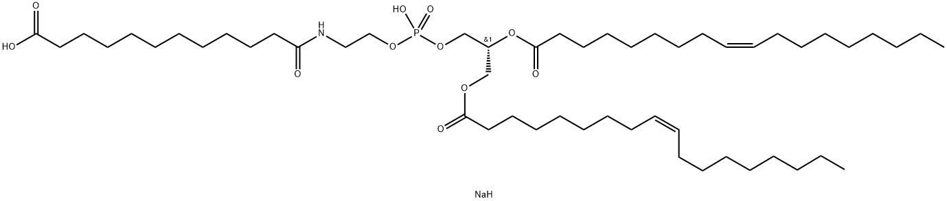 1,2-DIOLEOYL-SN-GLYCERO-3-PHOSPHOETHANOLAMINE-N-(DODECANYL) (SODIUM SALT);18:1 DODECANYL PE, 474923-47-2, 结构式