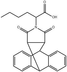 2-(16,18-dioxo-17-azapentacyclo[6.6.5.0~2,7~.0~9,14~.0~15,19~]nonadeca-2,4,6,9,11,13-hexaen-17-yl)hexanoic acid (non-preferred name) Structure