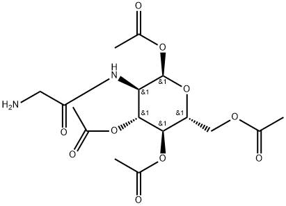1,3,4,6-Tetra-O-acetyl-2-[(2-aminoacetyl)amino]-2-deoxy-a-D-glucopyranose 结构式