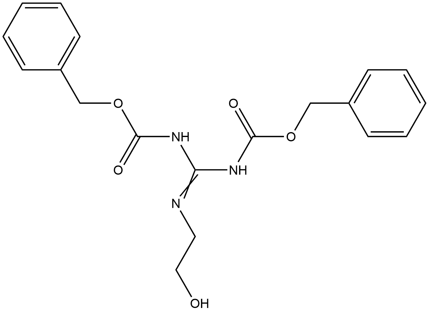 N,N'-bis-Cbz-N''-(2-hydroxyethyl)-guanidine Structure
