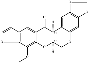 8-Methoxy-6,6aα-dihydro-1,3-dioxolo[6,7][1]benzopyrano[3,4-b]furo[3,2-g][1]benzopyran-13(13aαH)-one Struktur