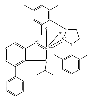 RutheniuM, [1,3-bis(2,4,6-triMethylphenyl)-2-iMidazolidinylidene]dichloro[[2-(1-Methylethoxy-κO)[1,1'-biphenyl]-3-yl]Methylene-κC]-, (SP-5-41)- Structure