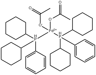二(乙酸)二环己基苯基膦合钯(II),高分子担载 FIBRECAT 结构式