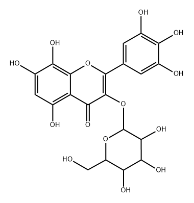 3-[(β-D-Glucopyranosyl)oxy]-3',4',5,5',7,8-hexahydroxyflavone Struktur