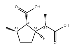 (1R,αS)-2β-カルボキシ-α,3β-ジメチルシクロペンタン酢酸 化学構造式