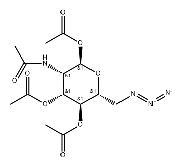 α-D-Mannopyranose, 2-(acetylamino)-6-azido-2,6-dideoxy-, 1,3,4-triacetate Struktur
