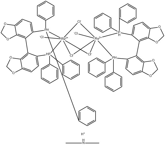 [NH2Me2][(RuCl((S)-segphos(regR)))2(μ-Cl)3] 化学構造式