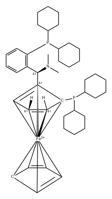 (S)-1-DICYCLOHEXYLPHOSPHINO-2-[(R)-<ALPHA>-(DIMETHYLAMINO)-2-(DICYCLOHEXYLPHOSPH|(1S)-二环己基膦基-2-[ (R)-Α-(N,N-二甲氨基)-邻二环己基膦苯基)甲基]二戊铁