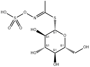 (2R,3R,4S,5R,6S)-3,4,5-trihydroxy-2-(hydroxymethyl)-6-(C-methyl-N-sulf onatooxy-carbonimidoyl)sulfanyl-oxane Structure