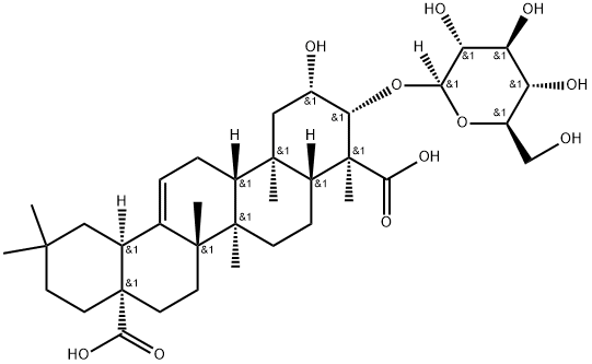 Medicagenic acid-3-O-glucopyranoside Structure