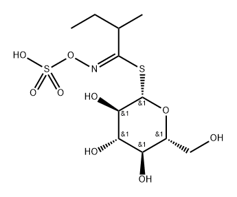 (2S,3R,4S,5R,6R)-2-[C-[(2S)-butan-2-yl]-N-sulfonatooxy-carbonimidoyl]s ulfanyl-3,4,5-trihydroxy-6-(hydroxymethyl)oxane Structure