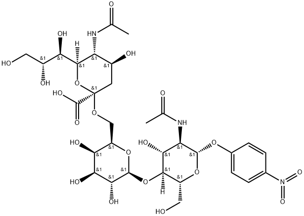 Neu5Ac alpha(2-6)Gal beta(1-4)GlcNAc-beta-pNP Struktur