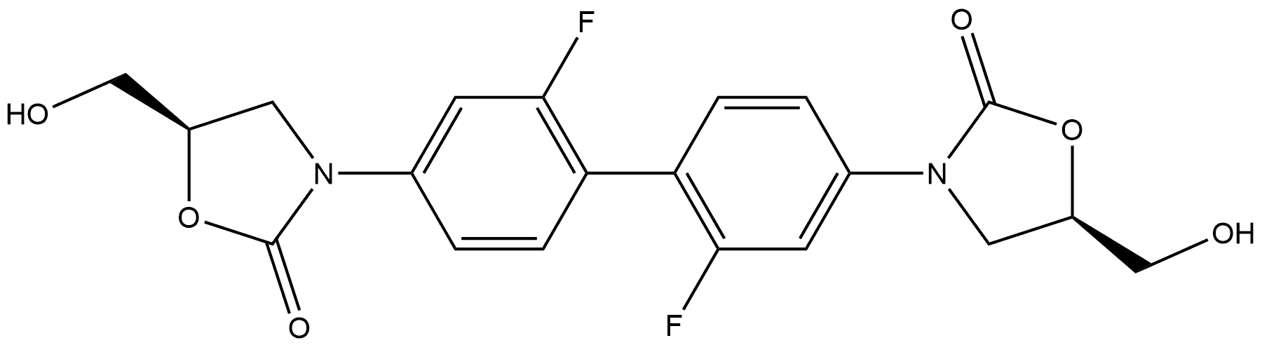 2-Oxazolidinone, 3,3'-(2,2'-difluoro[1,1'-biphenyl]-4,4'-diyl)bis[5-(hydroxymethyl)-, (5R,5'R)- (9CI)|特地唑胺杂质18