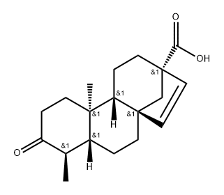 17,19-Dinorkaur-15-ene-13-carboxylic acid, 3-oxo-, (4β)- (9CI) 结构式