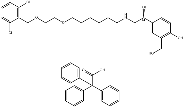 ビランテロールトリフェニル酢酸塩 化学構造式