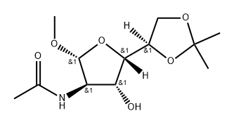 .beta.-D-Glucofuranoside, methyl 2-(acetylamino)-2-deoxy-5,6-O-(1-methylethylidene)- Structure