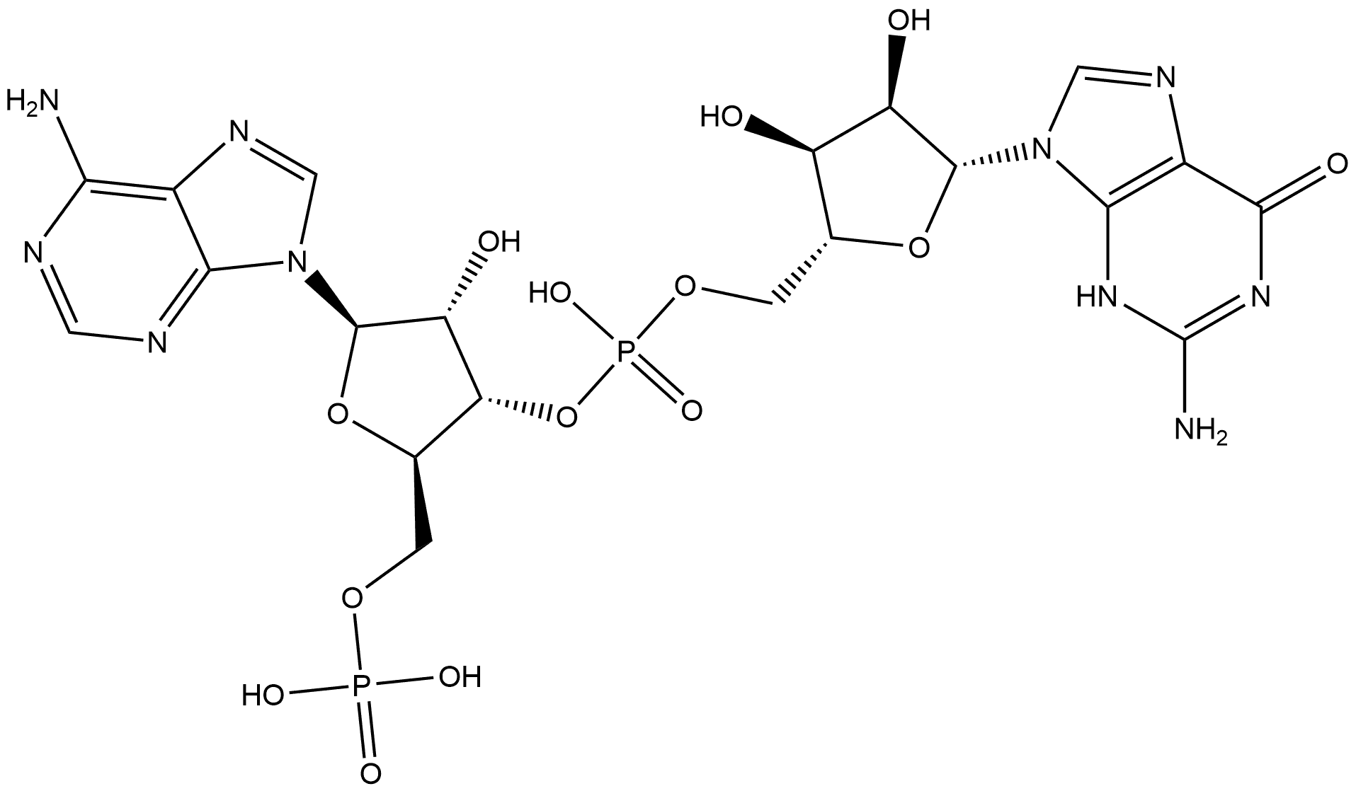Guanosine, 5'-O-phosphonoadenylyl-(3'→5')- Structure