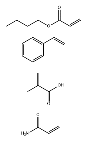 2-Propenoic acid, 2-methyl-, polymer with butyl 2-propenoate, ethenylbenzene and 2-propenamide 结构式