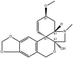 (3S,13bS)-3β-メトキシ-5-メチル-3,4,4aβ,5,6,6a-ヘキサヒドロ-8H-[1,3]ジオキソロ[6,7][2]ベンゾピラノ[3,4-c]インドール-6aα-オール 化学構造式