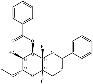 甲基3-O-苯甲酰基-4,6-O-亚苄基-Α-D-甘露糖 结构式