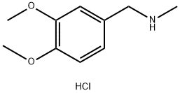 1-(3,4-二甲氧基苯基)-N-甲基甲胺盐酸盐, 5077-08-7, 结构式