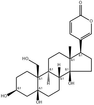 3β,5,14,19-テトラヒドロキシ-5β-ブファ-20,22-ジエノリド 化学構造式