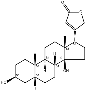 (17α)-3α,14-Dihydroxy-5β-card-20(22)-enolide,508-88-3,结构式