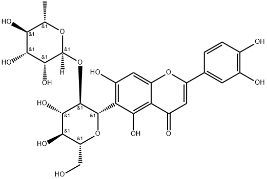 异荭草苷-2-O-鼠李糖苷, 50980-94-4, 结构式