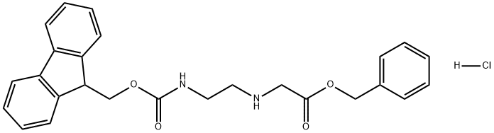 甘氨酸,N- [2- [[(9H- 芴- 9- 基甲氧基) 羰基] 氨基] 乙基] - ,苯甲酯,盐酸盐 (1:1) 结构式