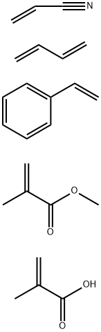 2-Propenoic acid, 2-methyl-, polymer with 1,3-butadiene, ethenylbenzene, methyl 2-methyl-2-propenoate and 2-propenenitrile Struktur