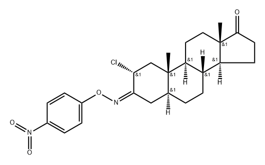 2α-Chloro-3-[(4-nitrophenoxy)imino]-5α-androstan-17-one Struktur