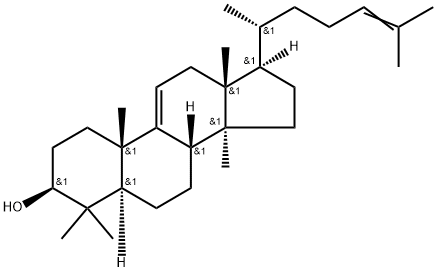 5α-ラノスタ-9(11),24-ジエン-3β-オール 化学構造式