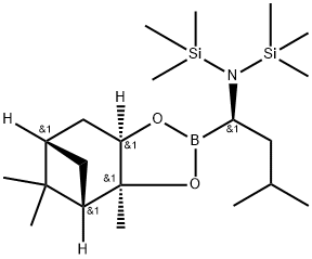 4,6-Methano-1,3,2-benzodioxaborole-2-MethanaMine,hexahydro-3a,5,5-triMethyl-a-(2-Methylpropyl)-N,N-bis(triMethylsilyl)-,(aR,3aS,4S,6S,7aR)-, 514820-48-5, 结构式