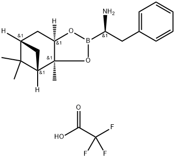 (3AS,4S,6S,7AR)-六氢-3A,5,5-三甲基-ALPHA-(苯甲基)-4,6-甲桥-1,3,2-苯并二氧硼烷-2-甲胺三氟乙酸盐 结构式