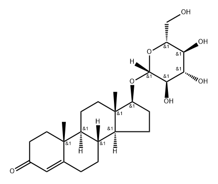 Androst-4-en-3-one, 17-(β-D-glucopyranosyloxy)-, (17β)- Structure